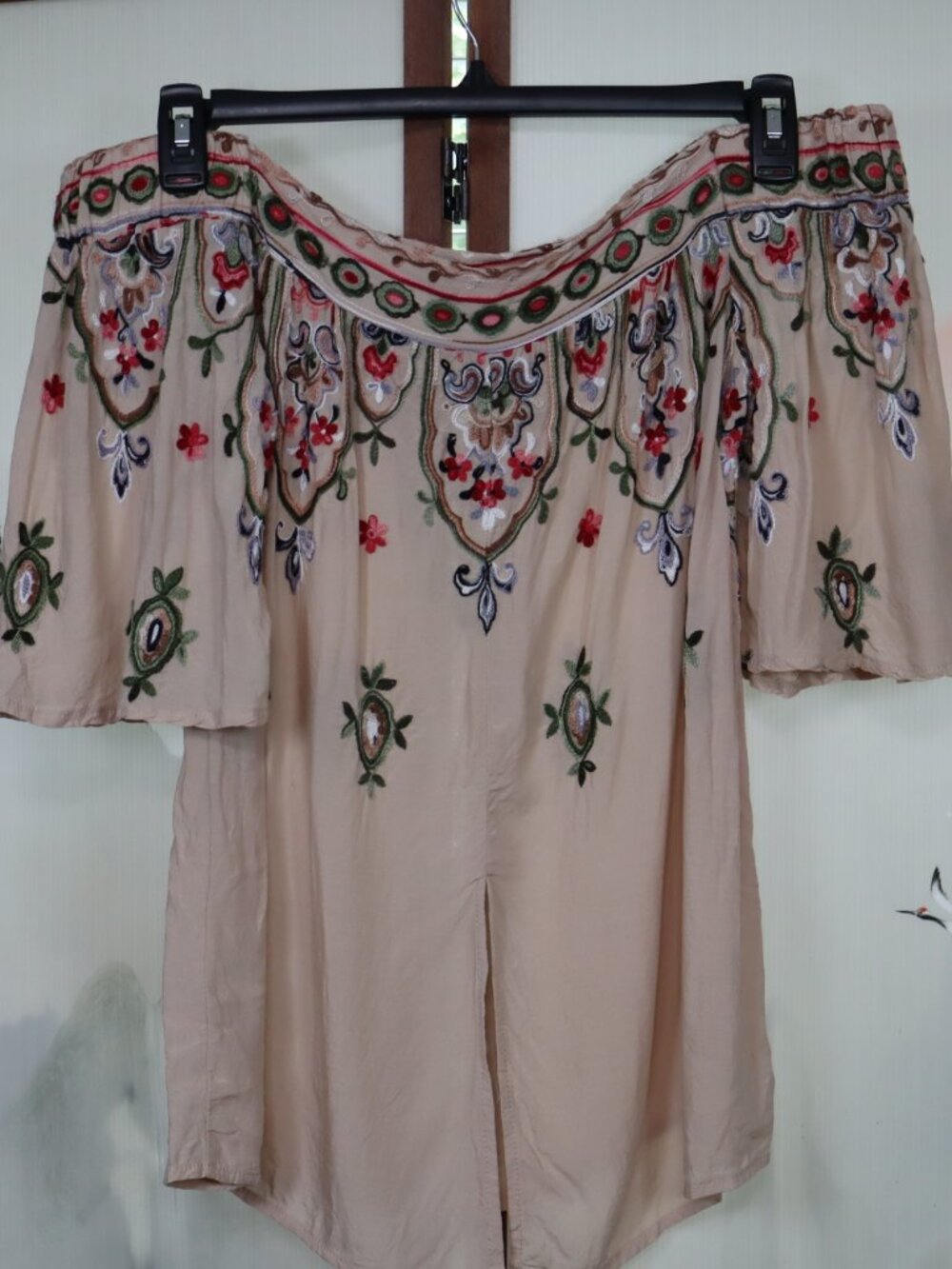 🌸 Democracy Embroidered Off Shoulder Boho Blouse Medium Festival Top 🌸 - Picture 2 of 8
